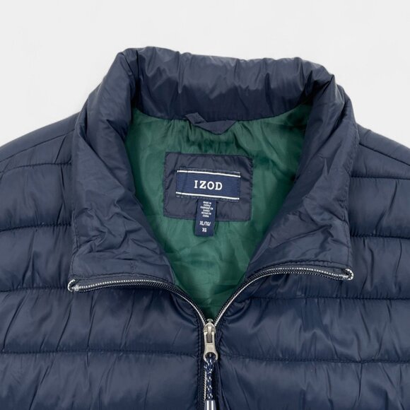 Izod Men's Puffer Vest Jacket Blue Insulated Wind Resistant Pockets Size XL NEW - Picture 4 of 10